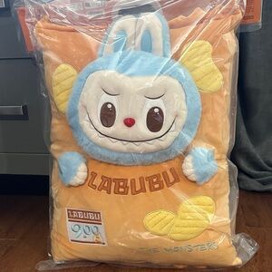 Labubu Orange and Blue Plush Pillow